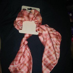 pink flannel hair tie